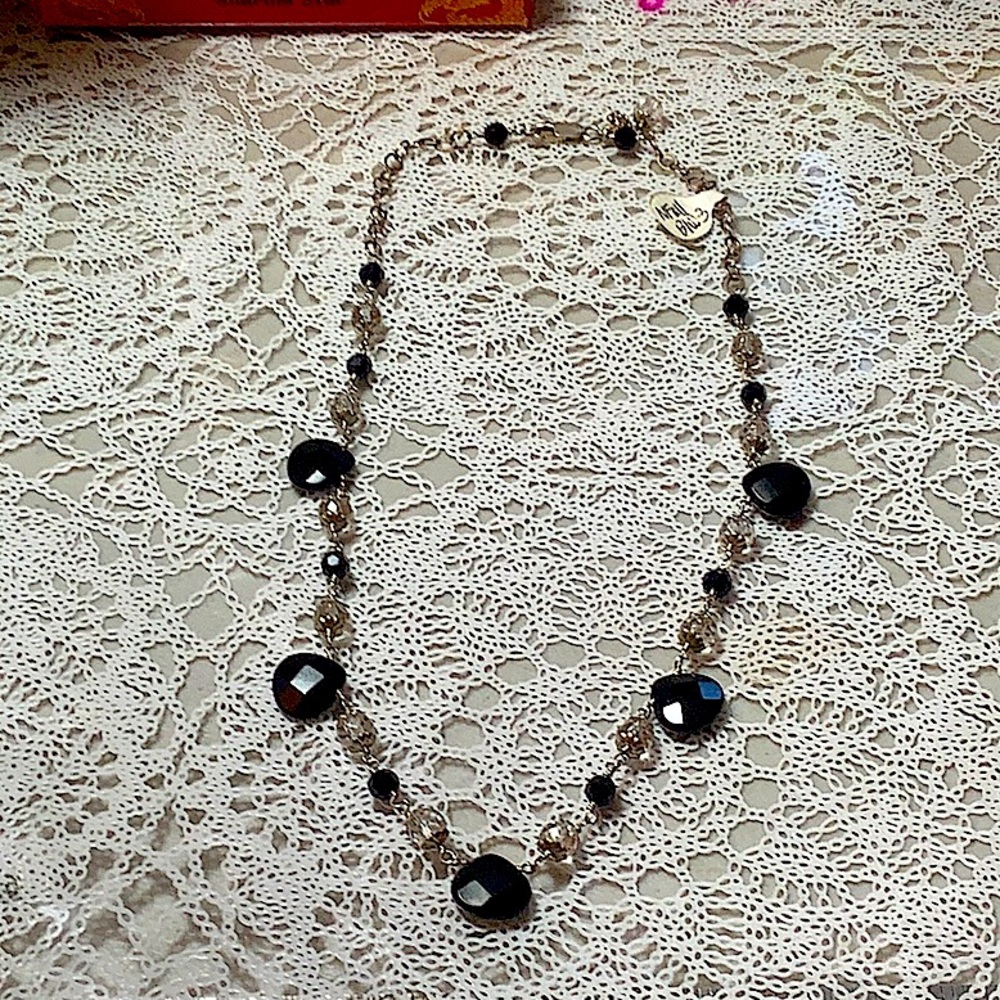 Black onyx sterling silver teardrop necklace
